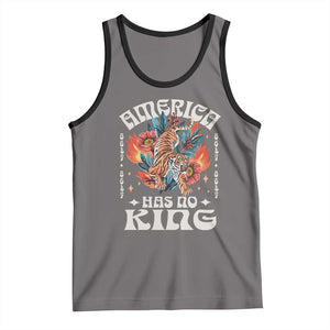 Funny America Has No King 8647 Tank Top Vintage Boho Orange Tiger TS11 Deep Heather Black Print Your Wear