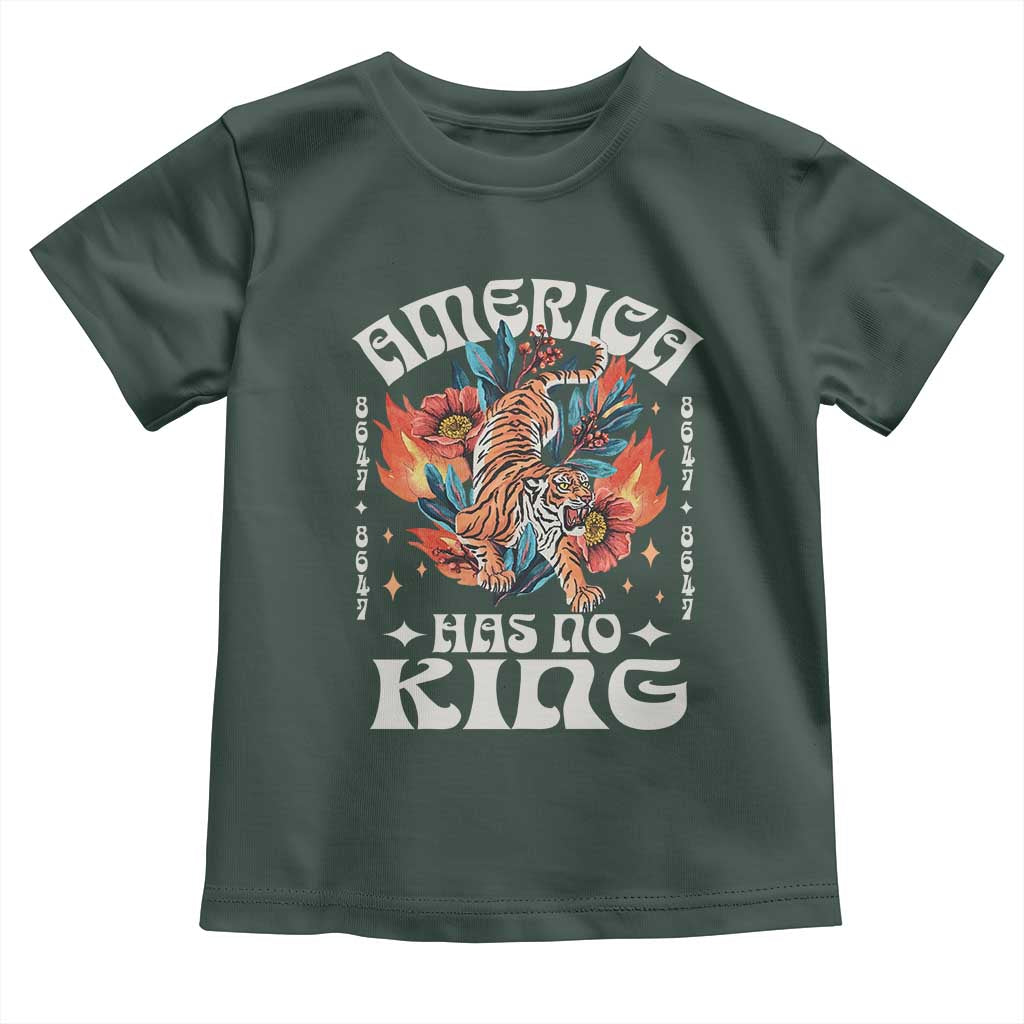 Funny America Has No King 8647 Toddler T Shirt Vintage Boho Orange Tiger TS11 Dark Forest Green Print Your Wear