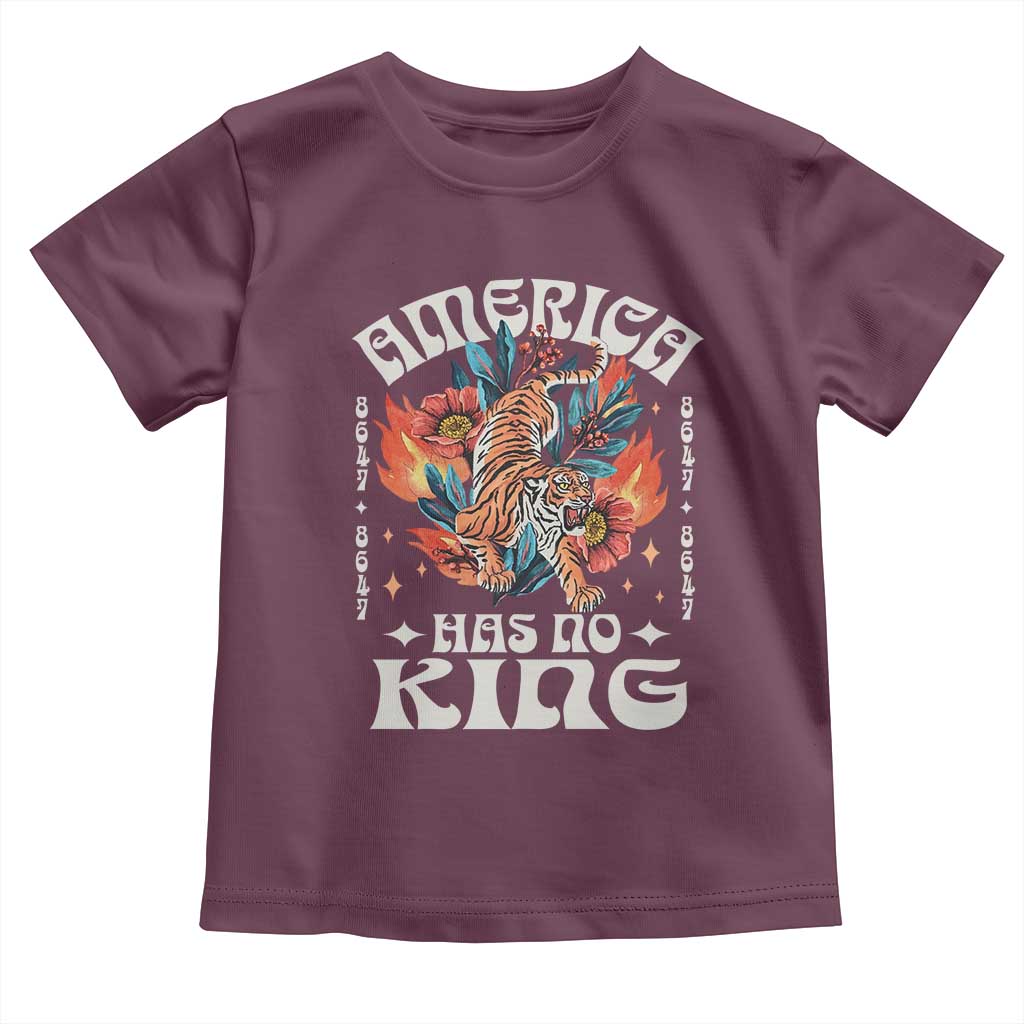 Funny America Has No King 8647 Toddler T Shirt Vintage Boho Orange Tiger TS11 Maroon Print Your Wear