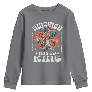Funny America Has No King 8647 Youth Sweatshirt Vintage Boho Orange Tiger TS11 Charcoal Print Your Wear