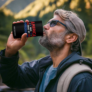 Funny America Was Built By Immigrants 4 in 1 Can Cooler Tumbler Stars Stripes TS11 Print Your Wear