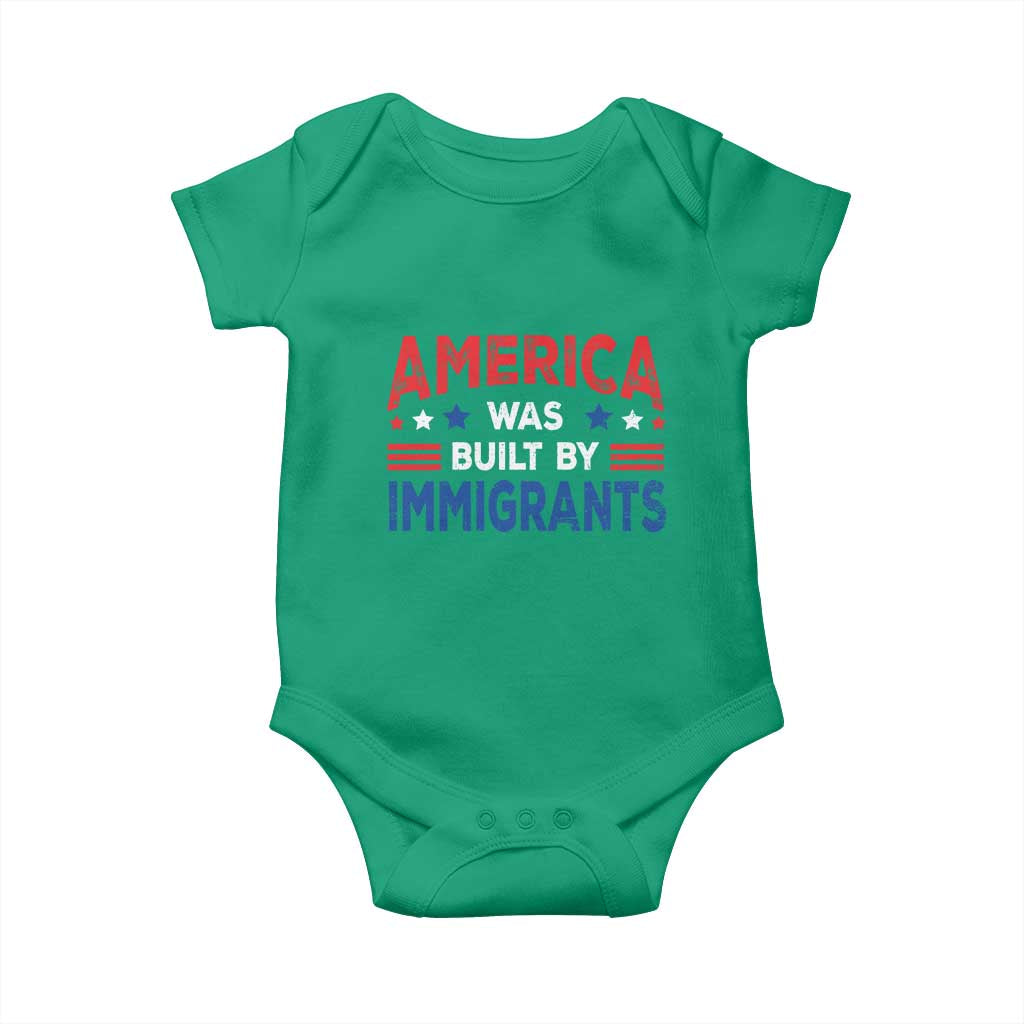 Funny America Was Built By Immigrants Baby Onesie Stars Stripes TS11 Irish Green Print Your Wear