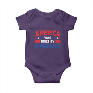 Funny America Was Built By Immigrants Baby Onesie Stars Stripes TS11 Purple Print Your Wear