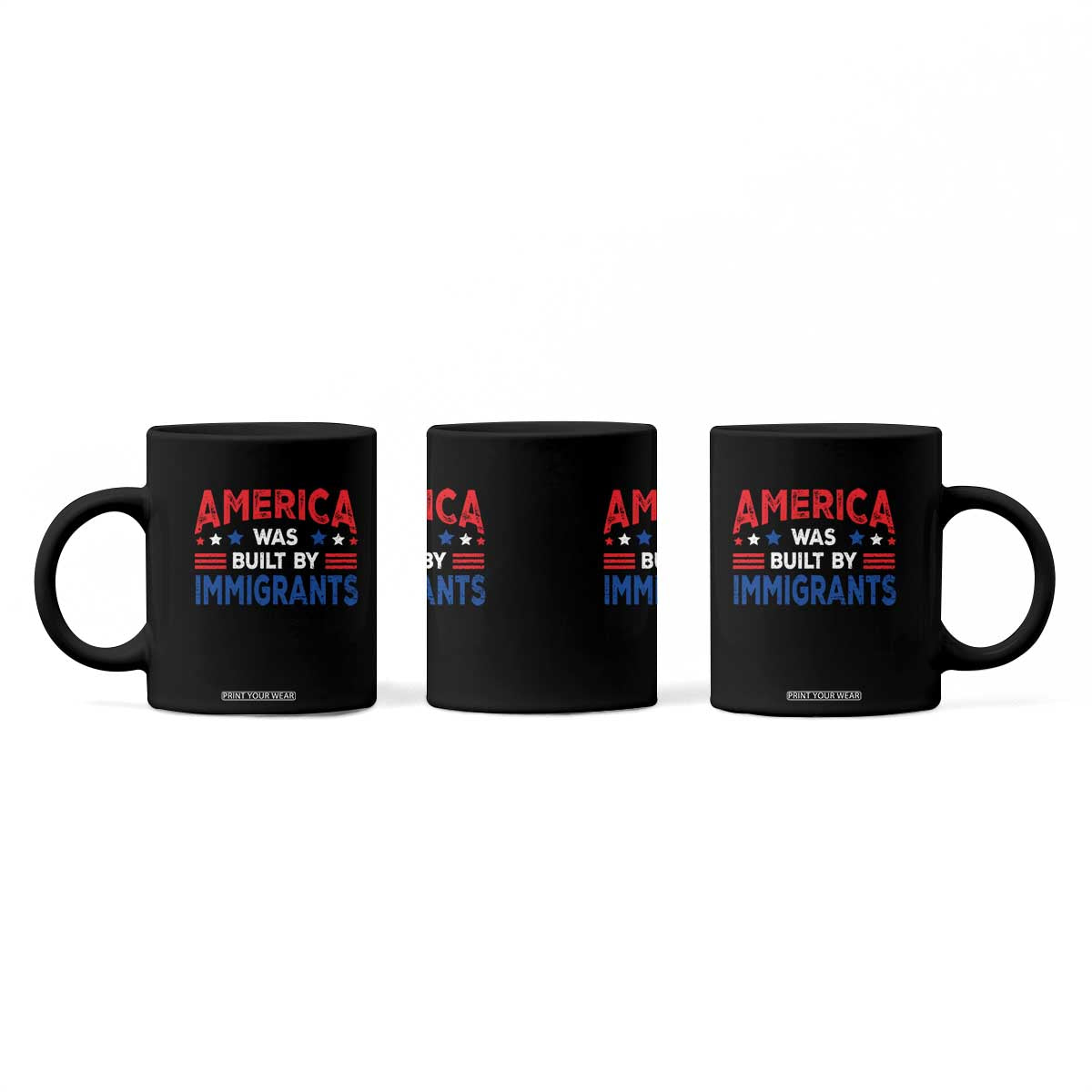 Funny America Was Built By Immigrants Coffee Mug Stars Stripes TS11 Print Your Wear