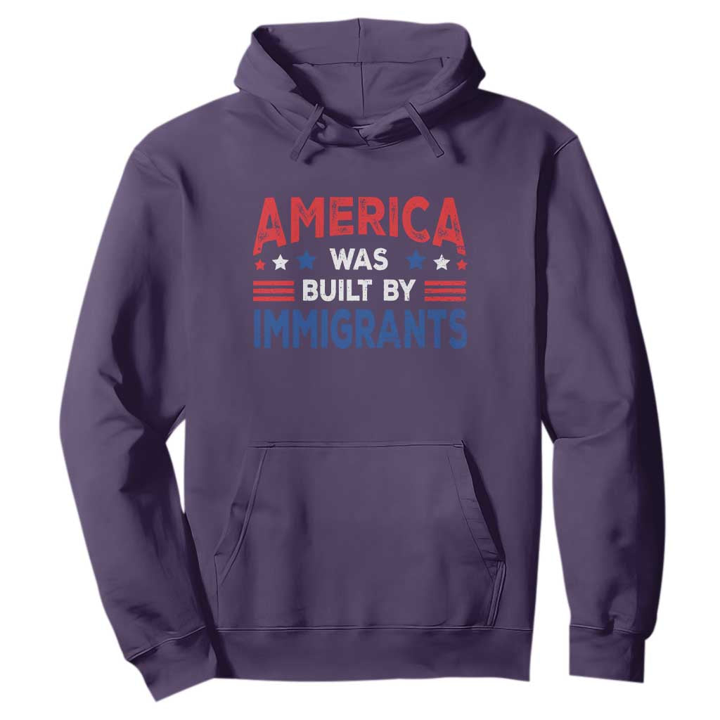 Funny America Was Built By Immigrants Hoodie Stars Stripes TS11 Purple Print Your Wear