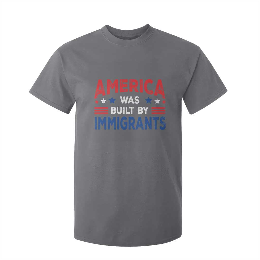 Funny America Was Built By Immigrants T Shirt For Kid Stars Stripes TS11 Charcoal Print Your Wear