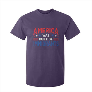 Funny America Was Built By Immigrants T Shirt For Kid Stars Stripes TS11 Purple Print Your Wear