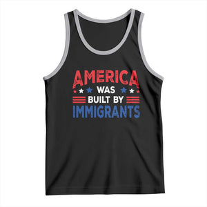 Funny America Was Built By Immigrants Tank Top Stars Stripes TS11 Black Athletic Heather Print Your Wear