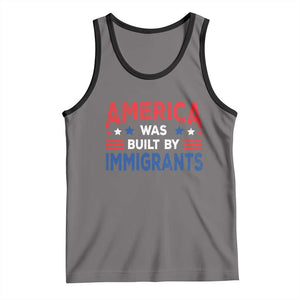 Funny America Was Built By Immigrants Tank Top Stars Stripes TS11 Deep Heather Black Print Your Wear
