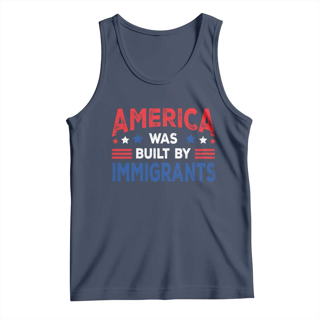 Funny America Was Built By Immigrants Tank Top Stars Stripes TS11 Navy Print Your Wear