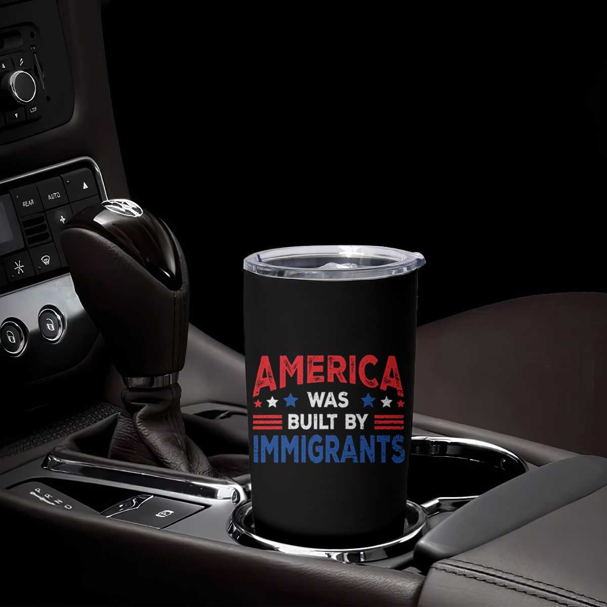 Funny America Was Built By Immigrants Tumbler Cup Stars Stripes TS11 Print Your Wear
