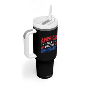 Funny America Was Built By Immigrants Tumbler With Handle Stars Stripes TS11 Print Your Wear