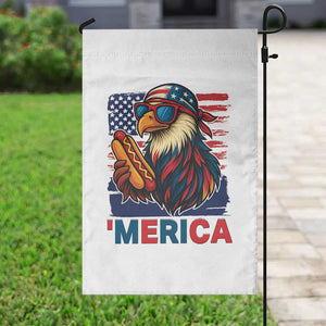 Funny American Eagle Eating Hot Dog Garden Flag 4th Of July Party Patriotic USA Flag TS02 Print Your Wear