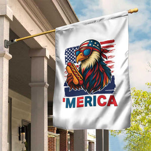 Funny American Eagle Eating Hot Dog Garden Flag 4th Of July Party Patriotic USA Flag TS02 Print Your Wear
