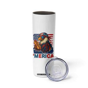 Funny American Eagle Eating Hot Dog Skinny Tumbler 4th Of July Party Patriotic USA Flag TS02 Print Your Wear