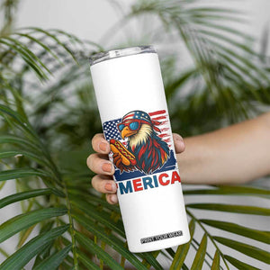 Funny American Eagle Eating Hot Dog Skinny Tumbler 4th Of July Party Patriotic USA Flag TS02 Print Your Wear