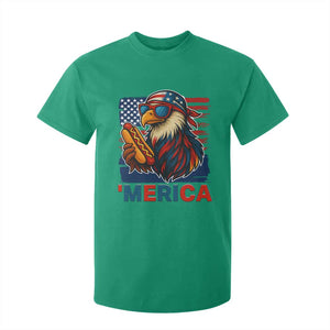 Funny American Eagle Eating Hot Dog T Shirt For Kid 4th Of July Party Patriotic USA Flag TS02 Irish Green Print Your Wear