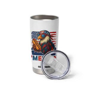 Funny American Eagle Eating Hot Dog Tumbler Cup 4th Of July Party Patriotic USA Flag TS02 Print Your Wear
