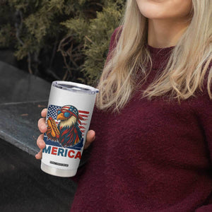 Funny American Eagle Eating Hot Dog Tumbler Cup 4th Of July Party Patriotic USA Flag TS02 Print Your Wear
