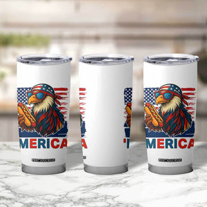 Funny American Eagle Eating Hot Dog Tumbler Cup 4th Of July Party Patriotic USA Flag TS02 Print Your Wear