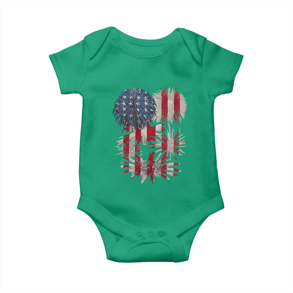 Funny American Fireworks Patriotic July 4th US Flag Baby Onesie TS11 Irish Green Print Your Wear