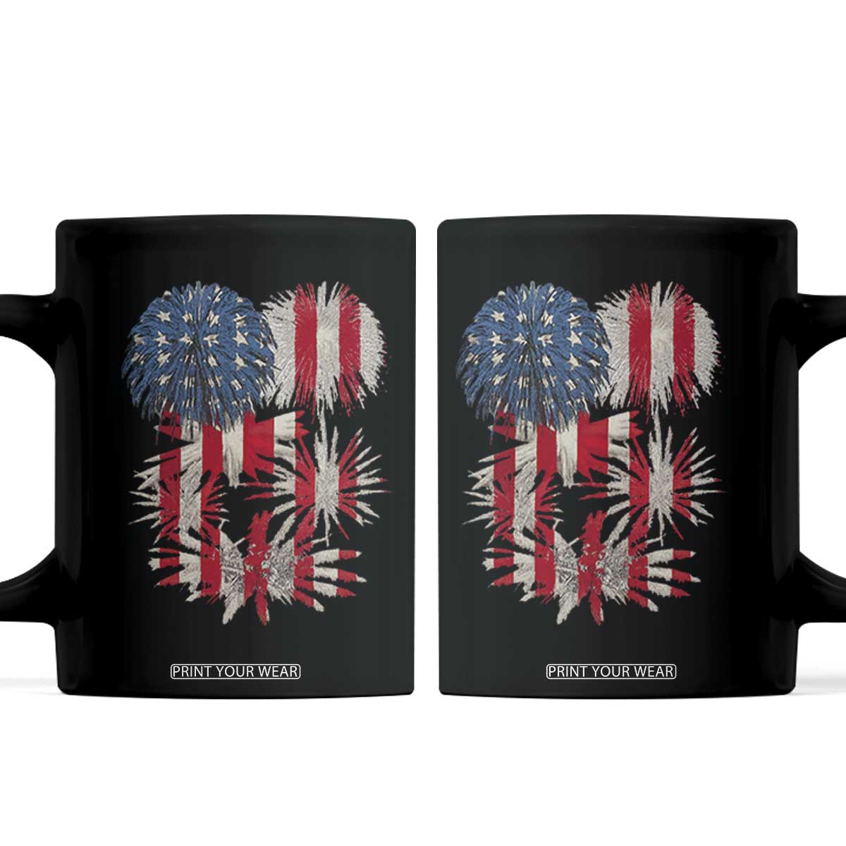 Funny American Fireworks Patriotic July 4th US Flag Coffee Mug TS11 Black Print Your Wear