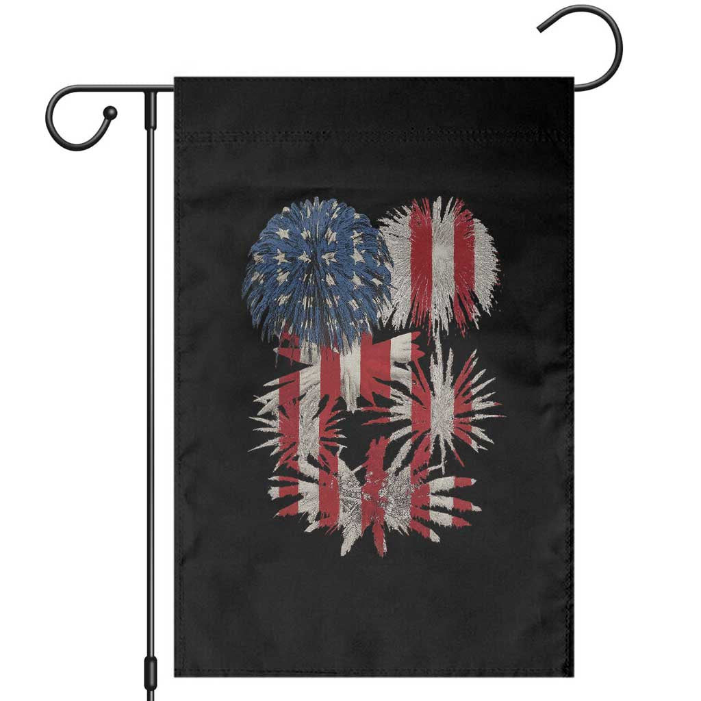 Funny American Fireworks Patriotic July 4th US Flag Garden Flag TS11 Black Print Your Wear