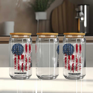 Funny American Fireworks Patriotic July 4th US Flag Glass Can TS11 Print Your Wear