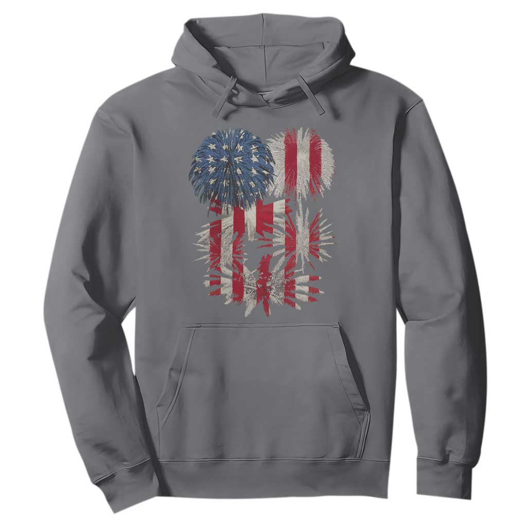 Funny American Fireworks Patriotic July 4th US Flag Hoodie TS11 Charcoal Print Your Wear