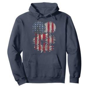 Funny American Fireworks Patriotic July 4th US Flag Hoodie TS11 Navy Print Your Wear