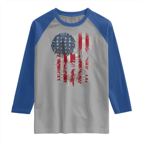 Funny American Fireworks Patriotic July 4th US Flag Raglan Shirt TS11 Sport Gray Royal Print Your Wear