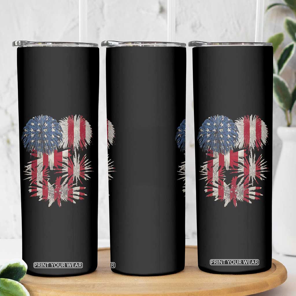 Funny American Fireworks Patriotic July 4th US Flag Skinny Tumbler TS11 Print Your Wear