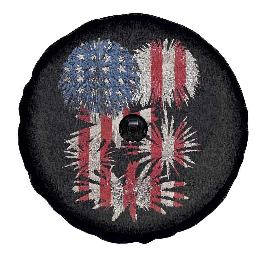 Funny American Fireworks Patriotic July 4th US Flag Spare Tire Cover TS11 Print Your Wear