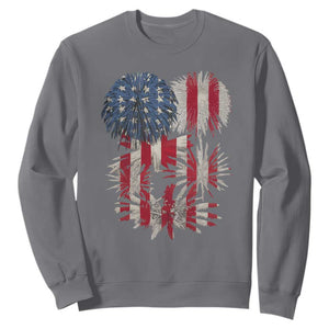 Funny American Fireworks Patriotic July 4th US Flag Sweatshirt TS11 Charcoal Print Your Wear