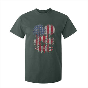 Funny American Fireworks Patriotic July 4th US Flag T Shirt For Kid TS11 Dark Forest Green Print Your Wear