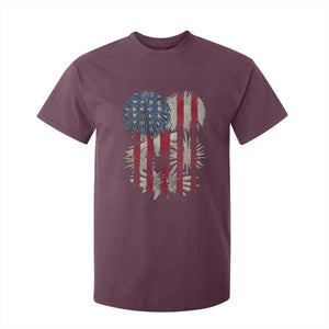 Funny American Fireworks Patriotic July 4th US Flag T Shirt For Kid TS11 Maroon Print Your Wear