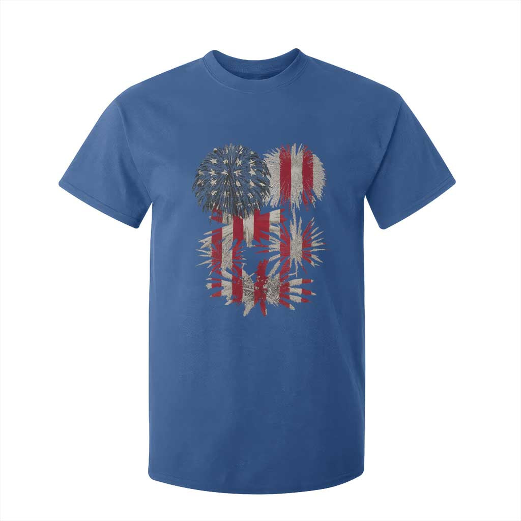 Funny American Fireworks Patriotic July 4th US Flag T Shirt For Kid TS11 Royal Blue Print Your Wear