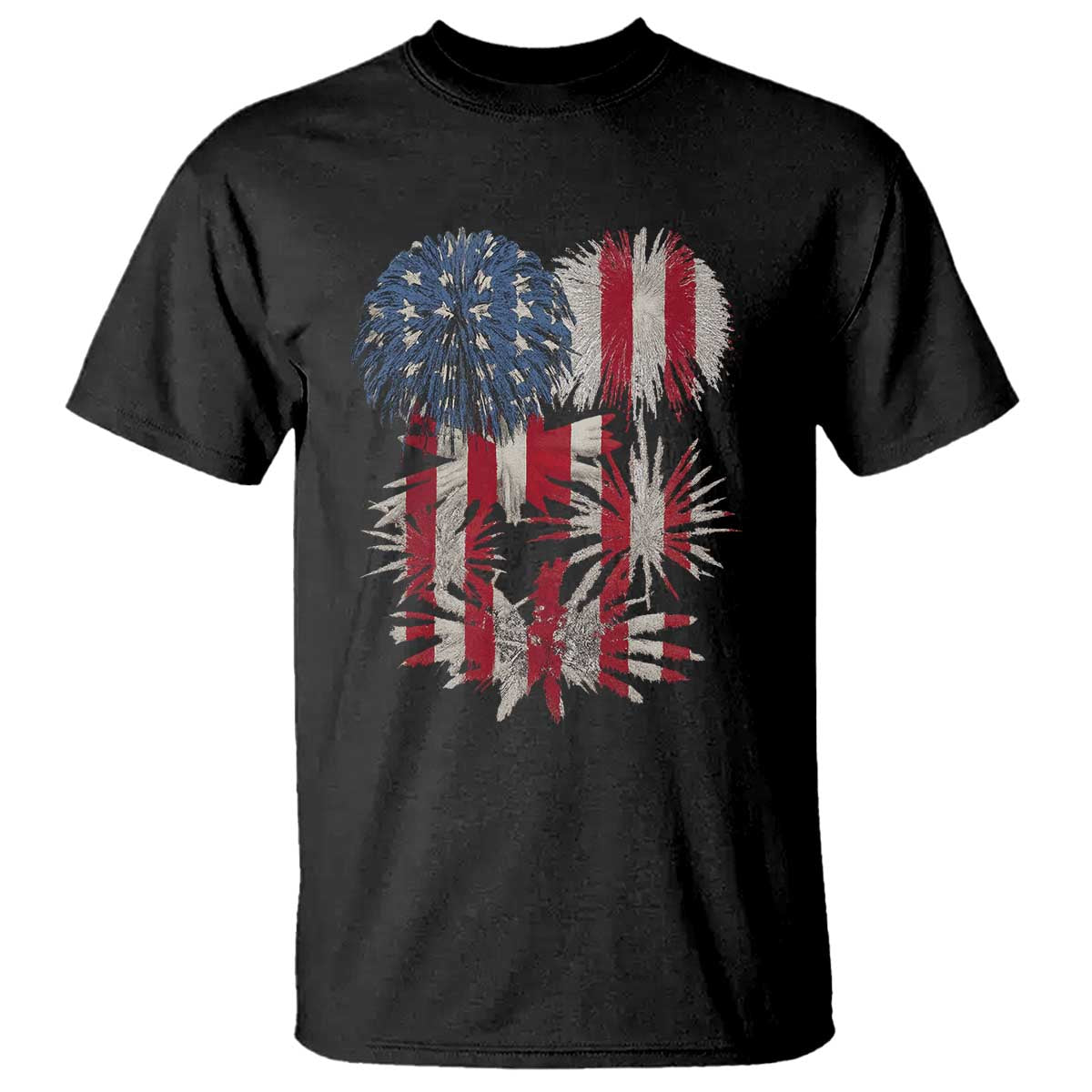 Funny American Fireworks Patriotic July 4th US Flag T Shirt TS11 Black Print Your Wear