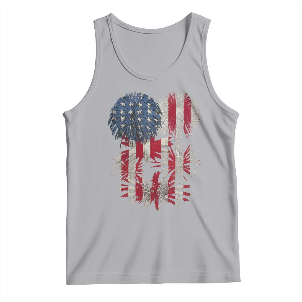Funny American Fireworks Patriotic July 4th US Flag Tank Top TS11 Athletic Heather Print Your Wear