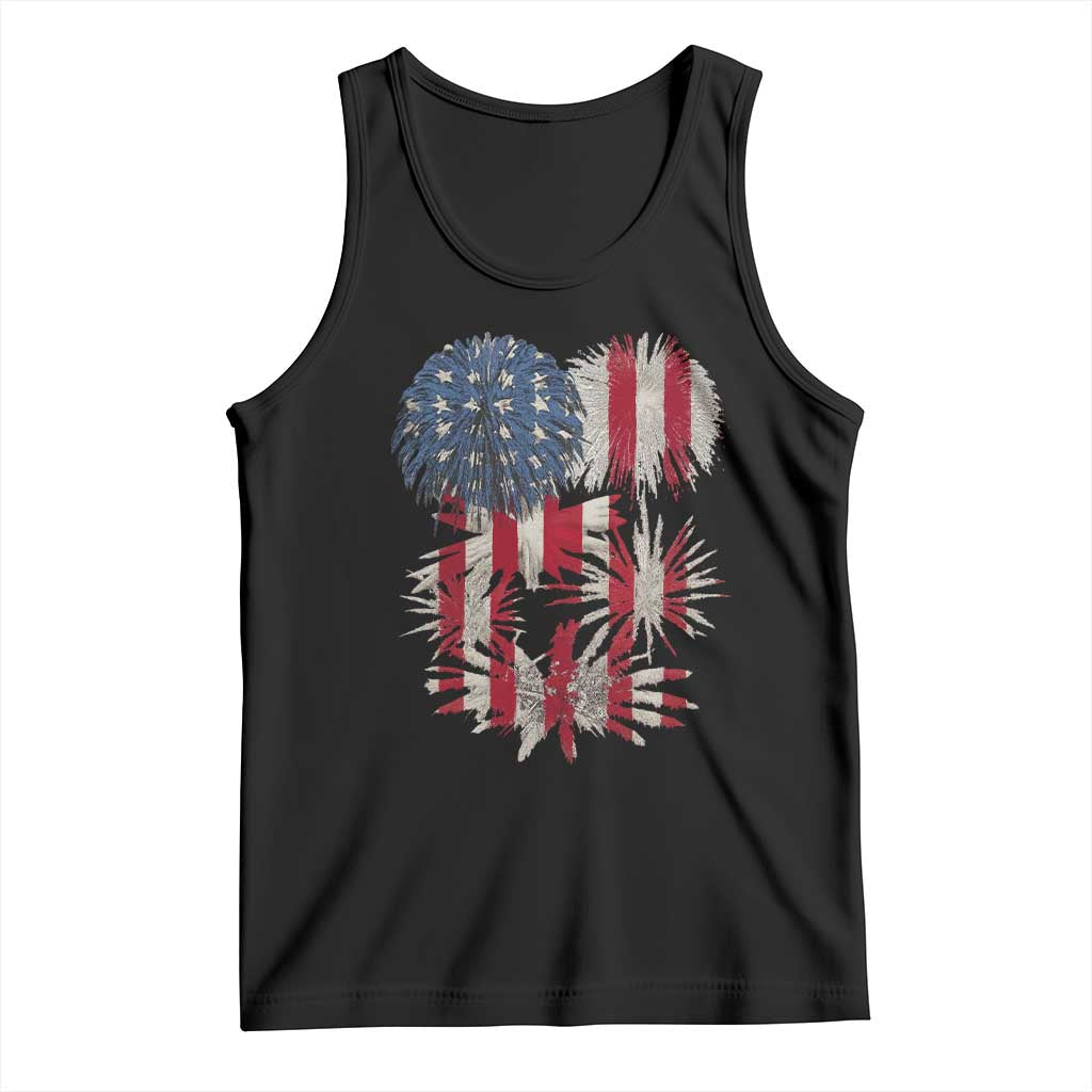 Funny American Fireworks Patriotic July 4th US Flag Tank Top TS11 Black Print Your Wear