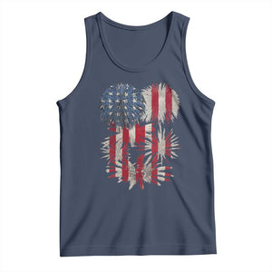 Funny American Fireworks Patriotic July 4th US Flag Tank Top TS11 Navy Print Your Wear