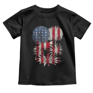 Funny American Fireworks Patriotic July 4th US Flag Toddler T Shirt TS11 Black Print Your Wear