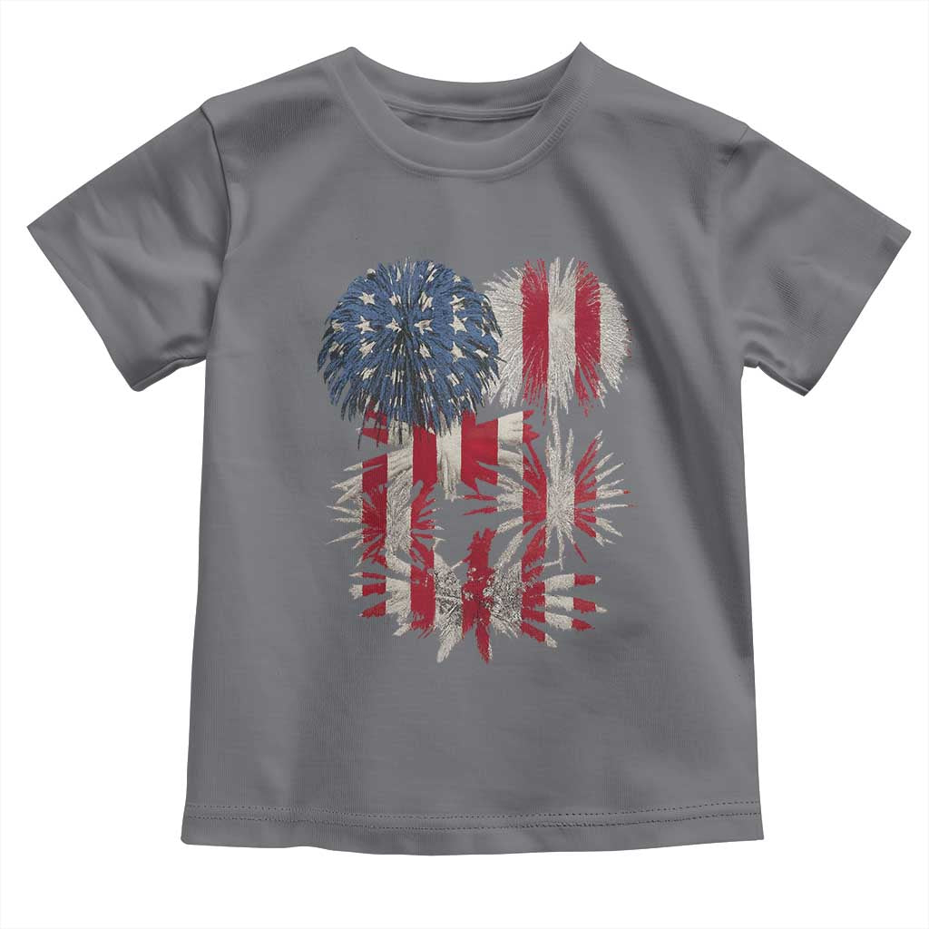 Funny American Fireworks Patriotic July 4th US Flag Toddler T Shirt TS11 Charcoal Print Your Wear