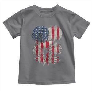Funny American Fireworks Patriotic July 4th US Flag Toddler T Shirt TS11 Charcoal Print Your Wear