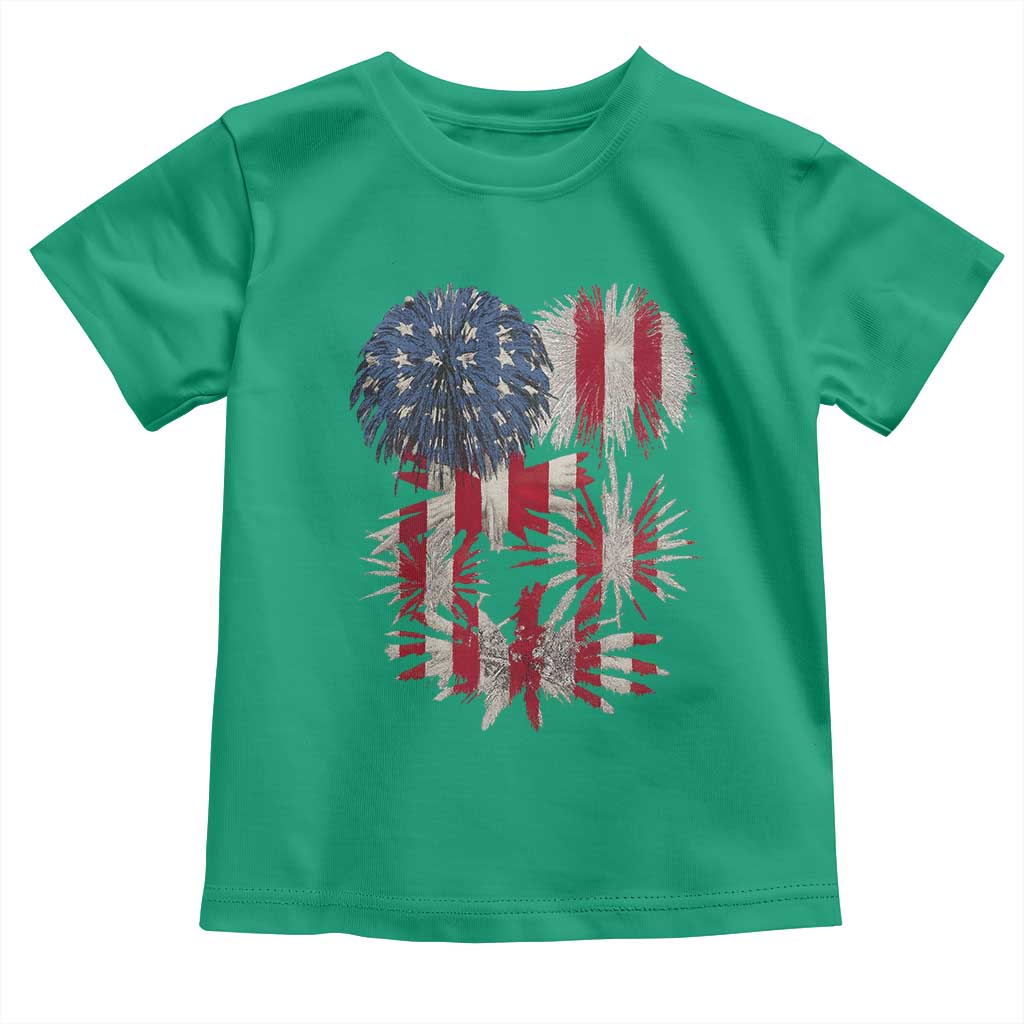Funny American Fireworks Patriotic July 4th US Flag Toddler T Shirt TS11 Irish Green Print Your Wear