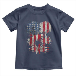 Funny American Fireworks Patriotic July 4th US Flag Toddler T Shirt TS11 Navy Print Your Wear