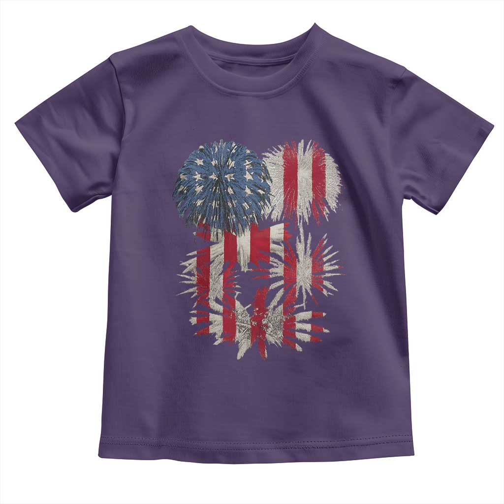 Funny American Fireworks Patriotic July 4th US Flag Toddler T Shirt TS11 Purple Print Your Wear