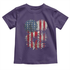 Funny American Fireworks Patriotic July 4th US Flag Toddler T Shirt TS11 Purple Print Your Wear