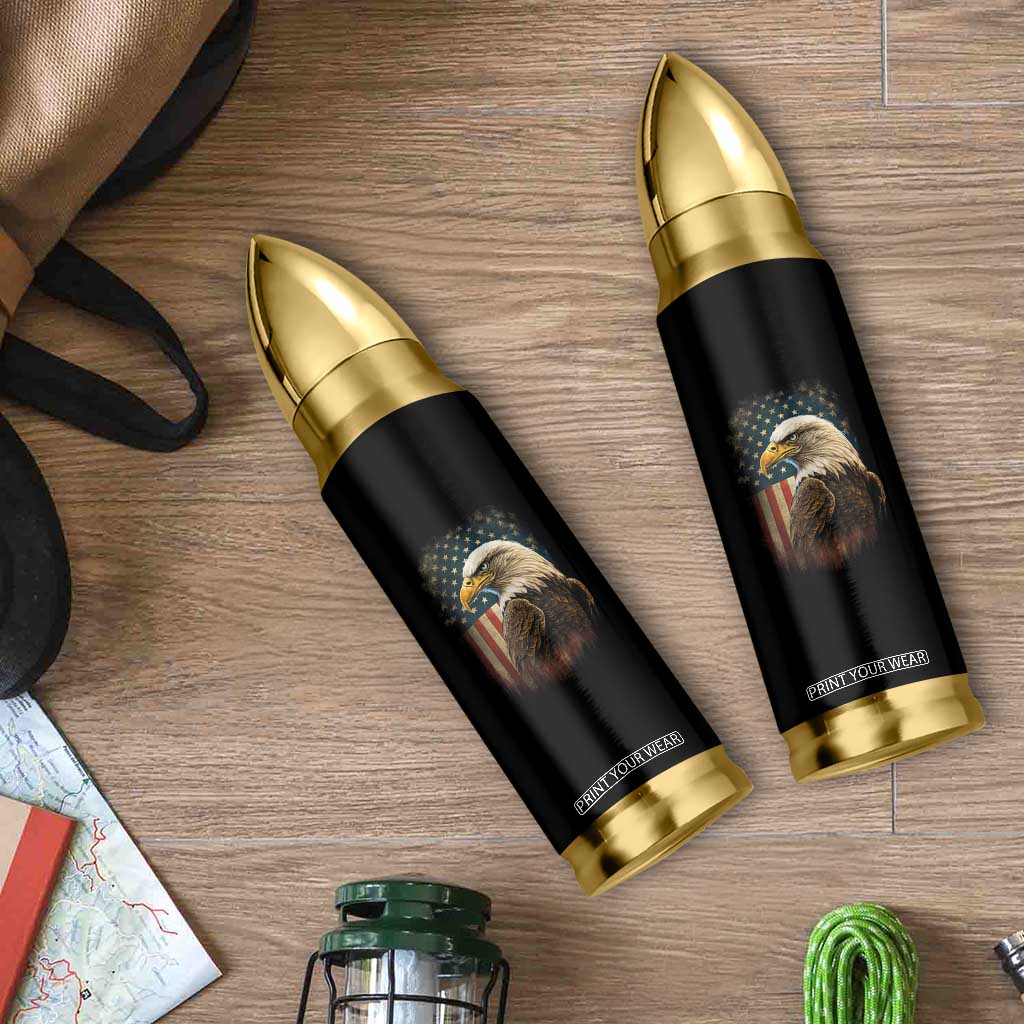 Funny American Flag Bald Eagle Patriotic 4th of July Bullet Tumbler TS11 Print Your Wear