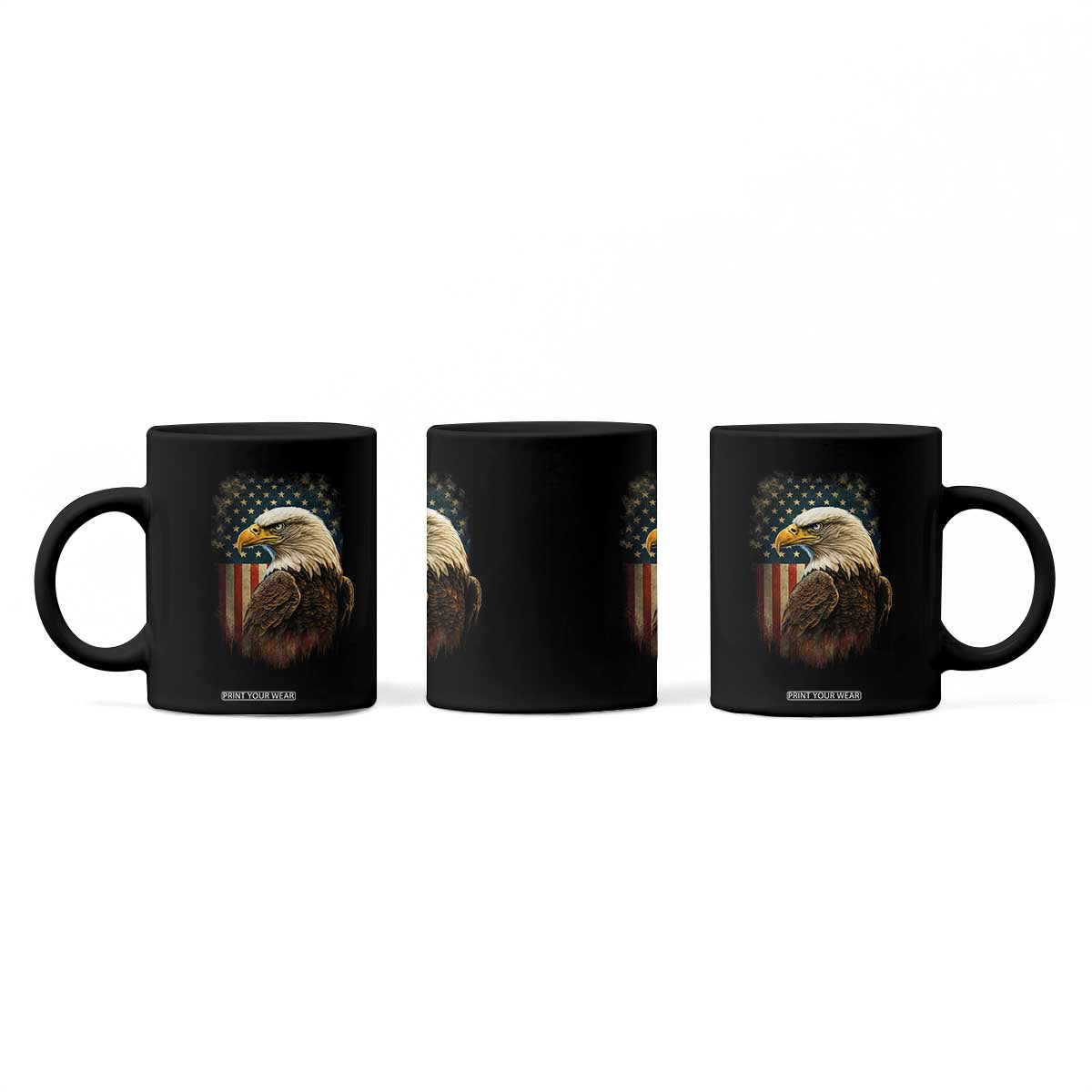 Funny American Flag Bald Eagle Patriotic 4th of July Coffee Mug TS11 Print Your Wear